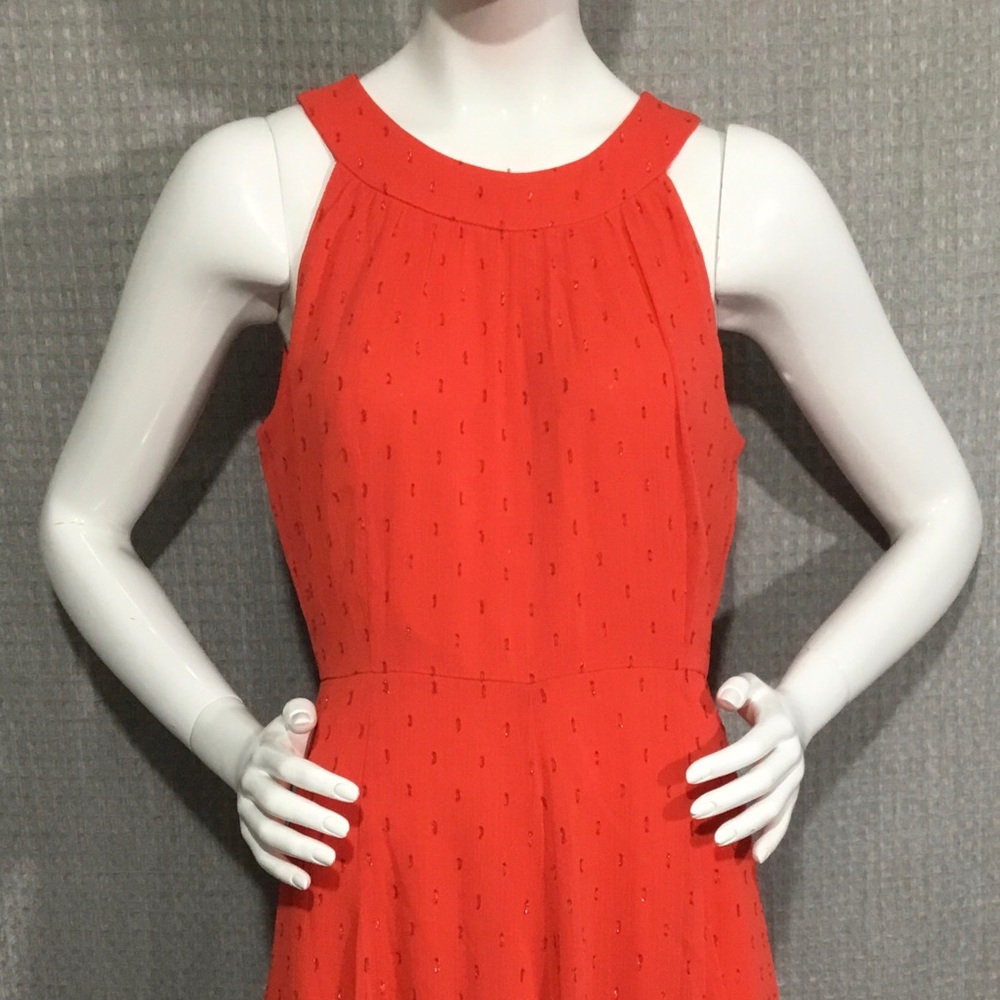 Tommy Hilfiger Coral-Red Sleeveless Midi Dress